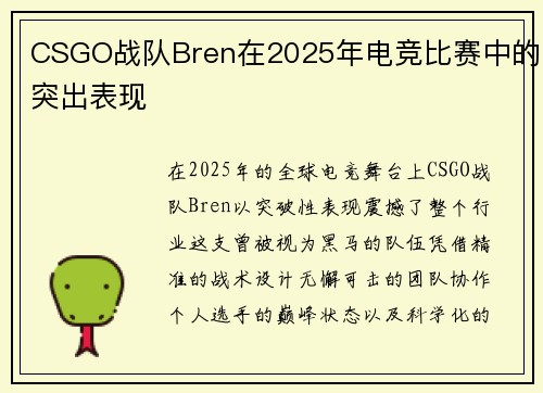 CSGO战队Bren在2025年电竞比赛中的突出表现